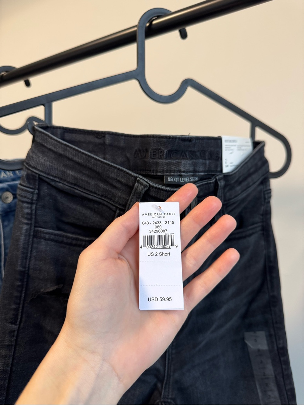 American Eagle Skinny Jeans Women Blue/Black 2 size 26 NEW - Picture 3 of 9